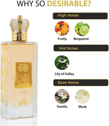 Ana Al Awwal Nusuk Golden Eau De Parfum Feminino - 100 ml